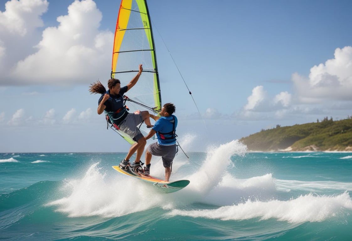 Water sports and kite boarding in the beach of Bermuda