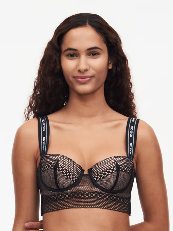 No Icons Bandeau Bra Black - 0