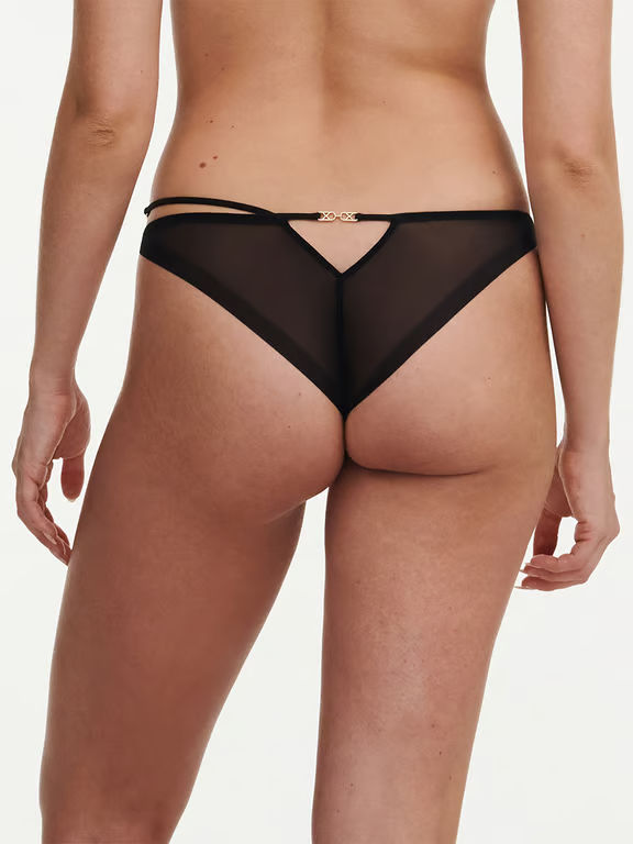 Slash Lace Thong Black - 2