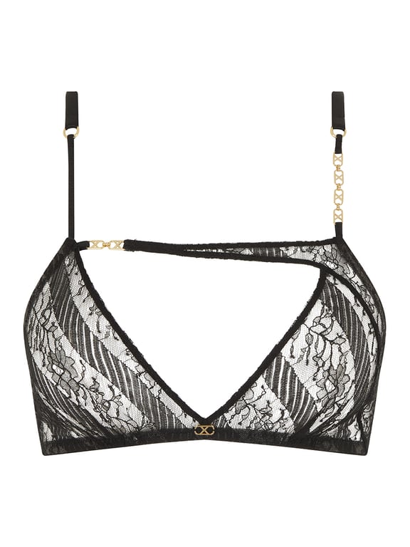 Slash Lace Wireless Triangle Bra Black - 1