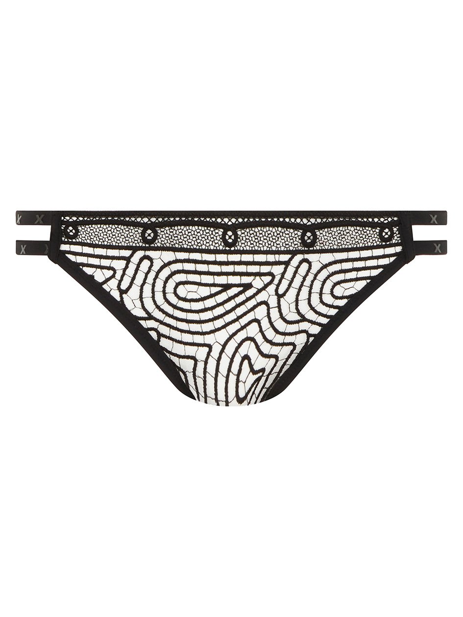 Vibrate Lace Thong Black/Café