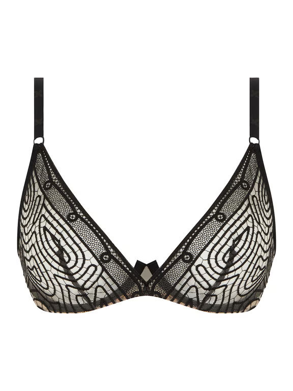 Vibrate Lace Unlined Underwire Bra Black/Café - 1
