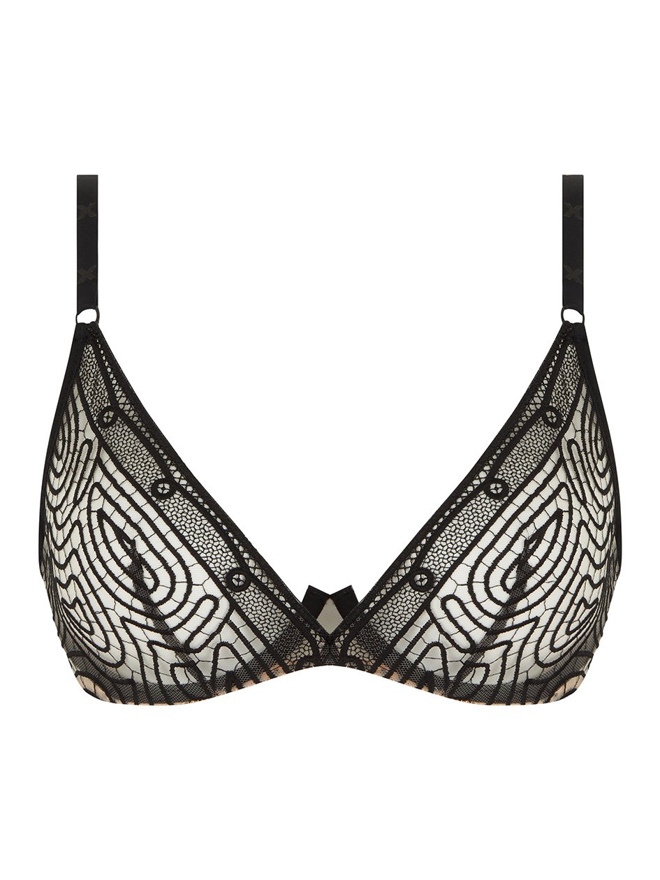 Vibrate Lace Unlined Underwire Bra Black/Café