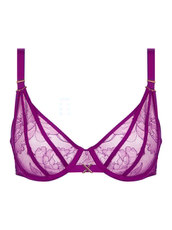 Chantelle X | XQUISITE - Xquisite Lace Unlined Plunge Bra Ultraviolet - 2
