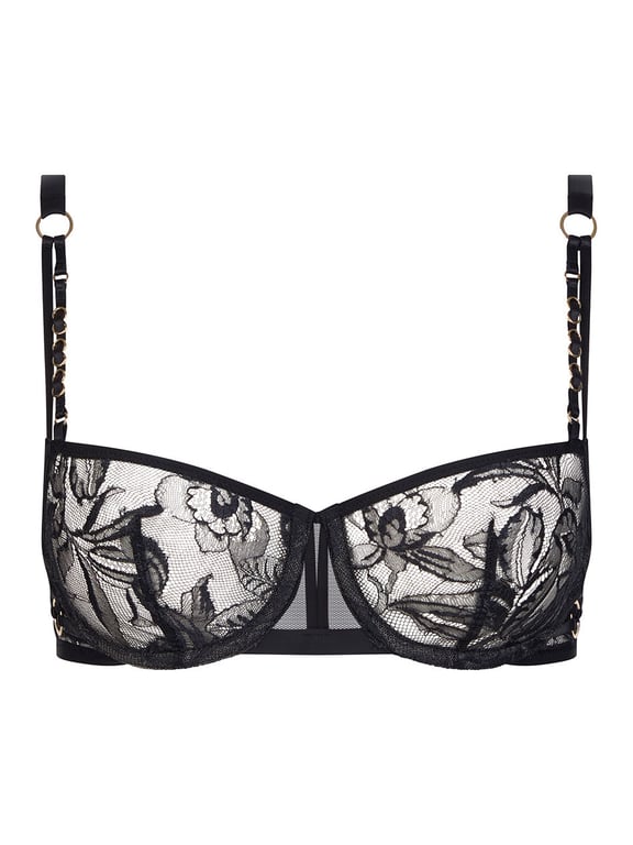 Spirits Lace Unlined Demi Bra Black - 1
