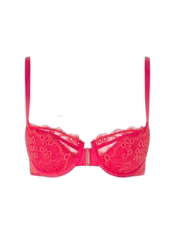 Chantelle X | ROXANE - Chantelle X Roxane Lightly Lined Lace Demi Bra Velvet Red - 2