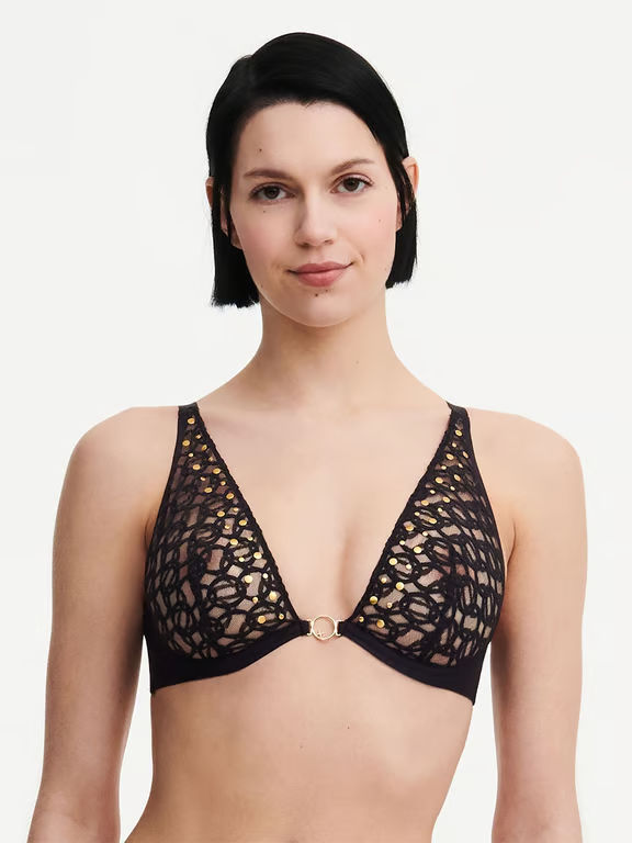 Chantelle X | MetallX - MetallX Plunge Underwire Bra Black - 1
