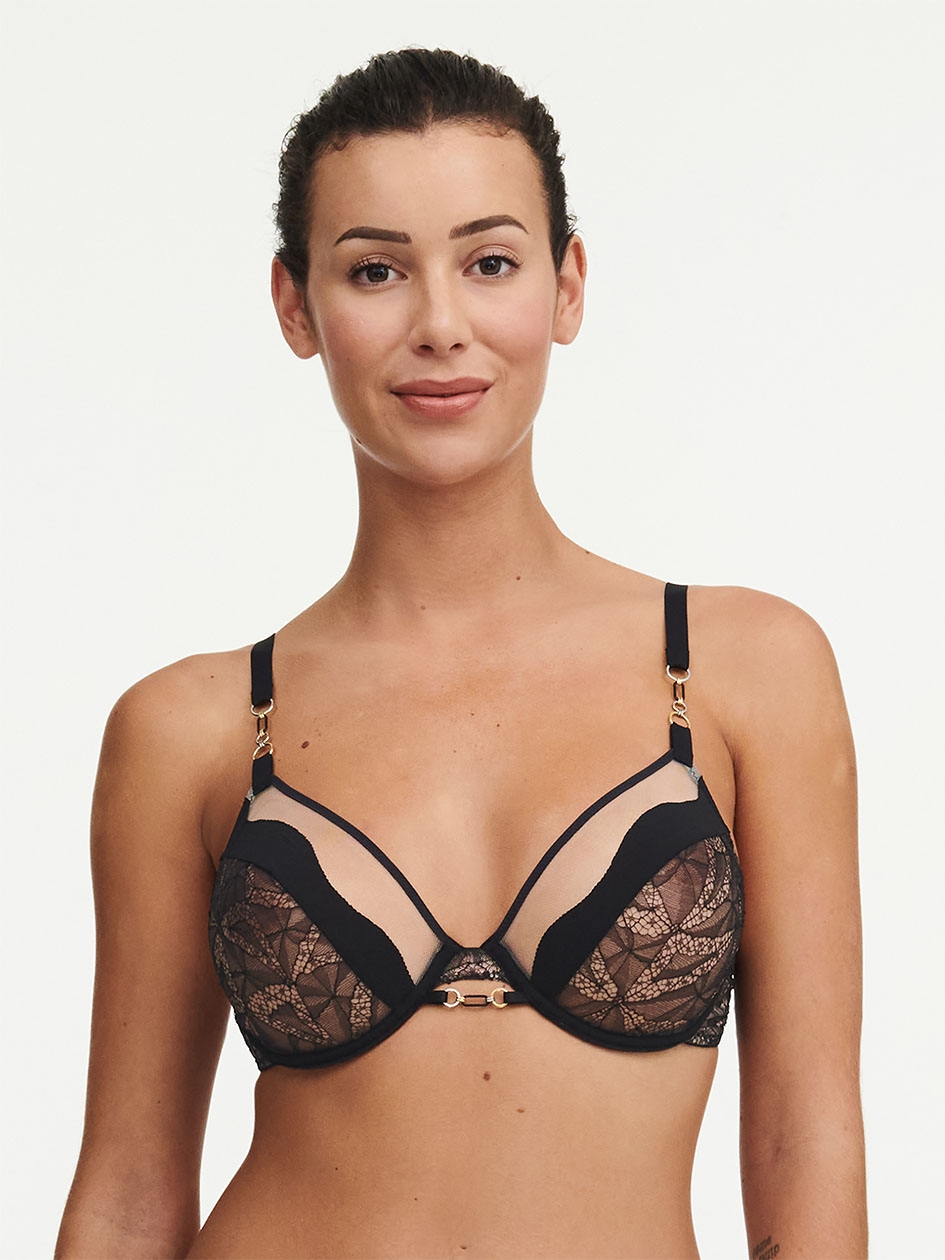 Spark Lace Unlined Underwire Bra Black