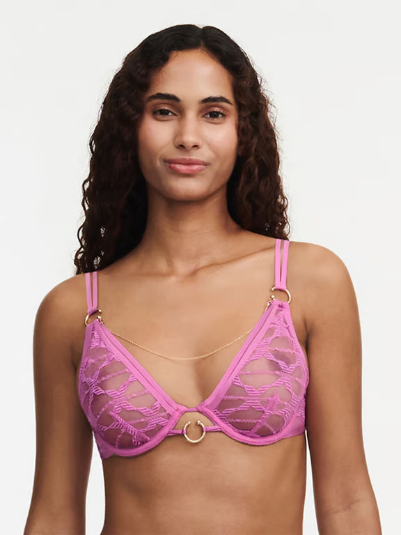 Chantelle X | Xpression - Xpression Lace Unlined Plunge Bra Rosebud - 1