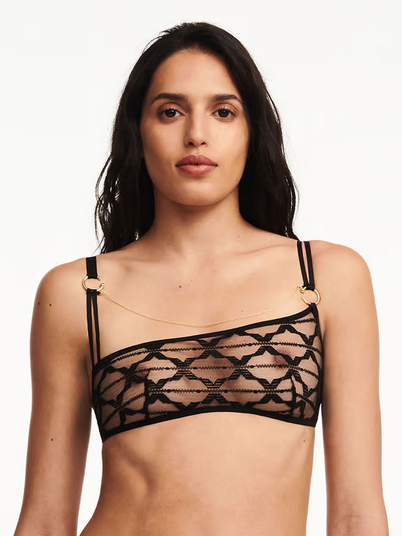 Xpression Lace Unlined Wireless Bralette Black - 0