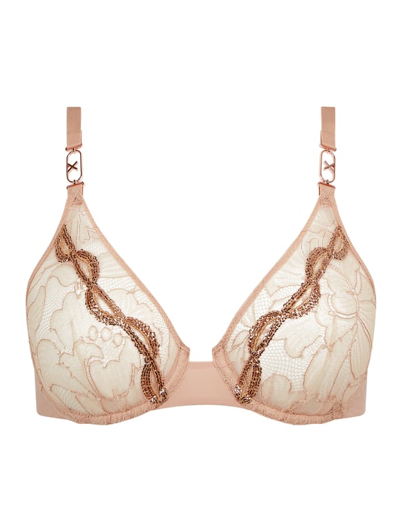 Xtravagant Lace Unlined Underwire Bra Clay Nude - 1