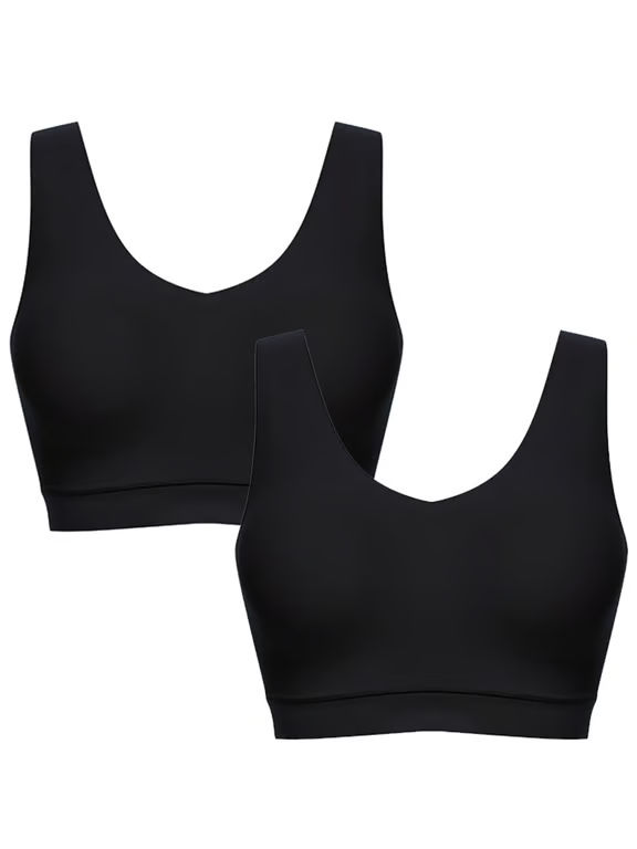 SoftStretch Padded V-Neck 2-Pack Black