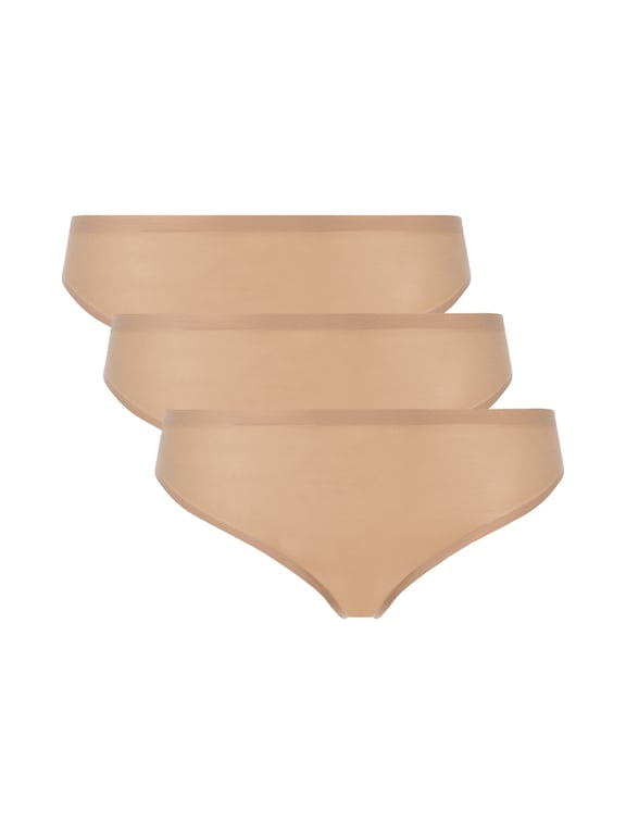 SoftStretch Thong 3-Pack Nude Sand - 0