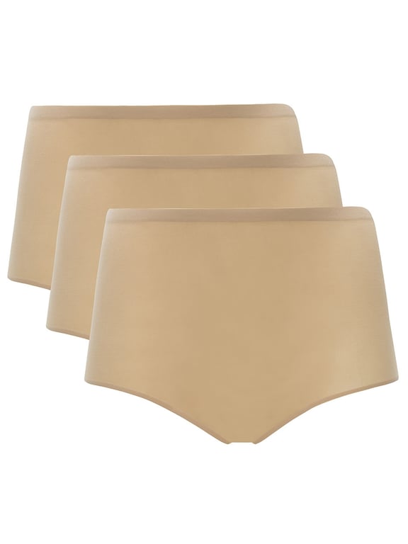 SoftStretch Brief (3-Pack) Nude Sand - 0