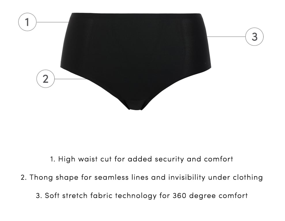 SoftStretch High Waist Thong Black - 4