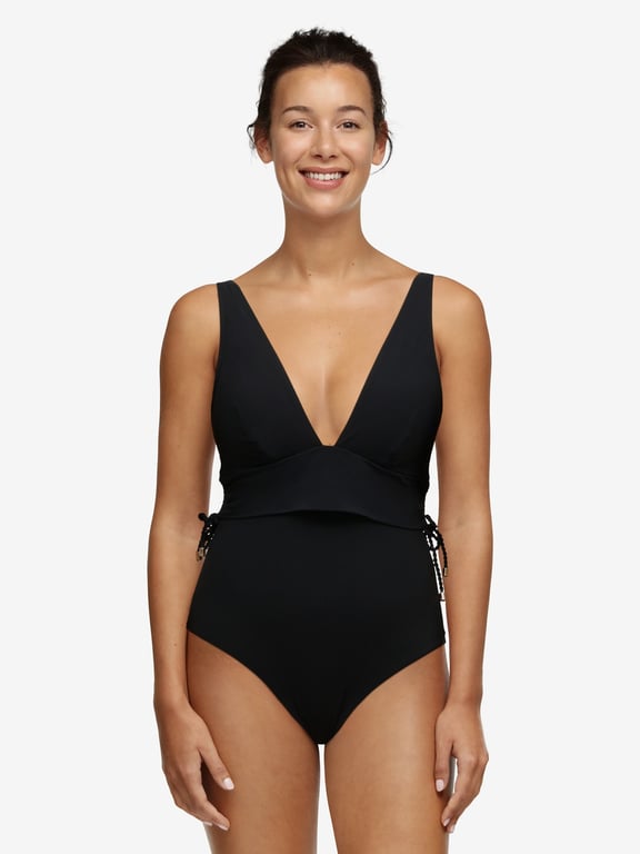 Inspire Wirefree Plunge Swimsuit Black - 0