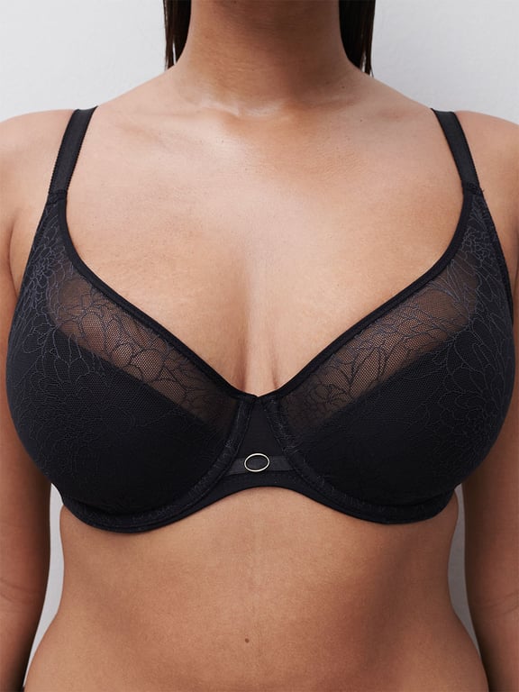 Belle Lightweight Plunge Bra Black - 5