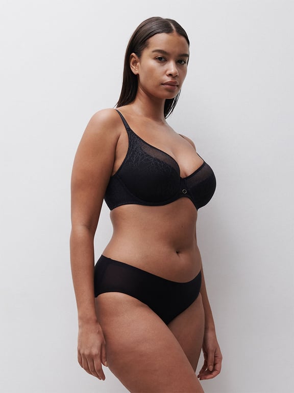 Belle Lightweight Plunge Bra Black - 4