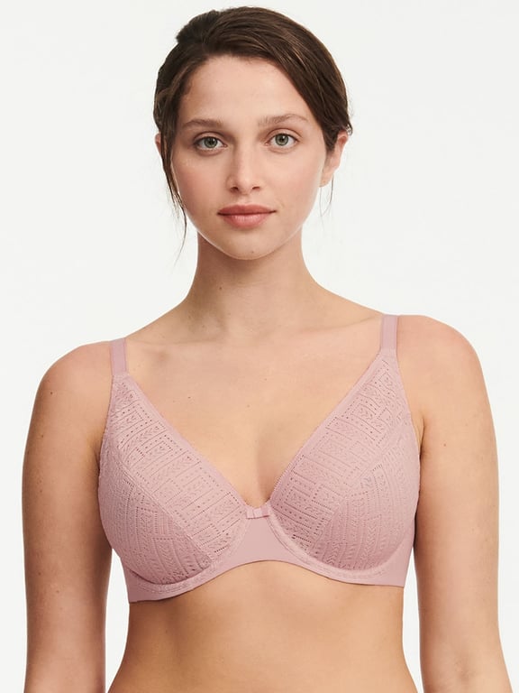 Chantelle | Everyday Graphique - Everyday Graphique Full Lace Plunge Underwire English Rose - 1