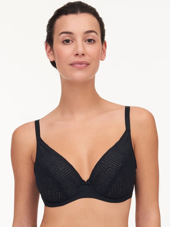 Chantelle | Everyday Graphique - Everyday Graphique Full Lace Plunge Underwire Black - 1
