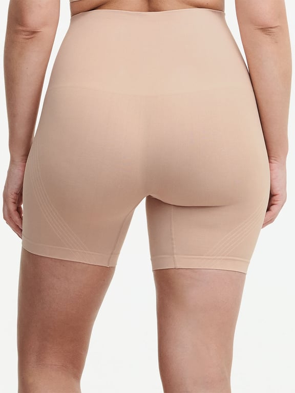 Smooth Comfort High Waist Mid-Thigh Light Shaping Short Clay Nude - 1