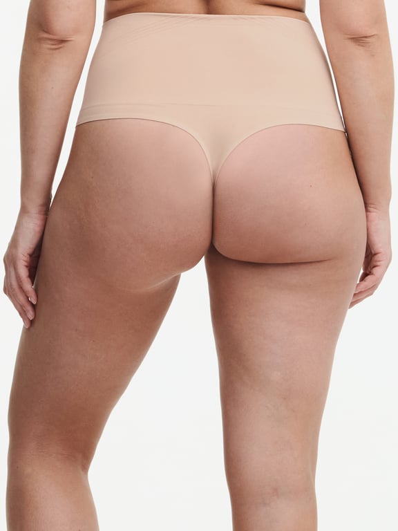 Smooth Comfort High Waist Light Shaping Thong Clay Nude - 2