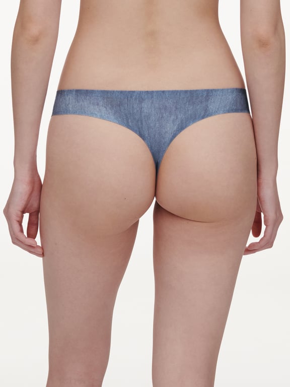 Softstretch Thong Blue Denim Print - 2