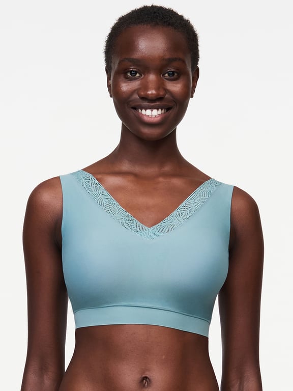 SoftStretch Padded Bra Top with Hook and Eye Trellis - 0