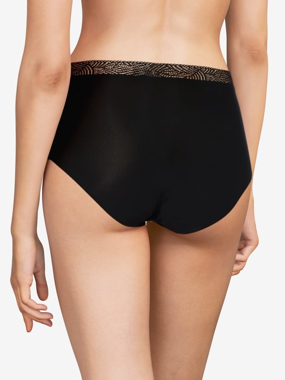 SoftStretch High Waist Brief with Lace Black - 1