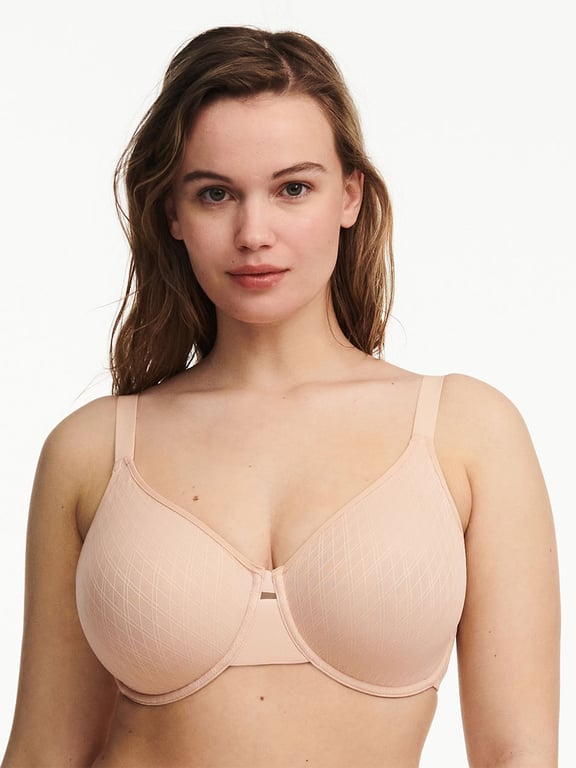 Chantelle Smooth Lines Back Smoothing T-Shirt Bra 32H, Nude Blush