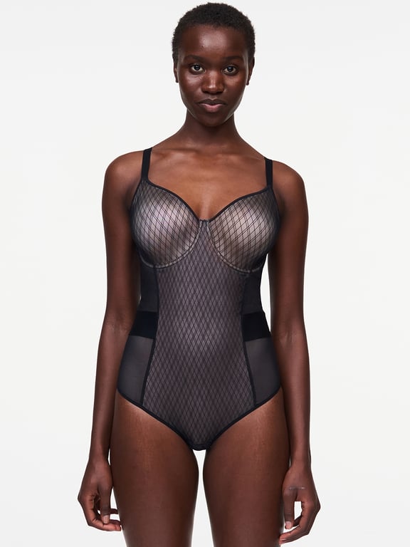 Smooth Lines Shaping Bodysuit Black/Nude Blush - 0