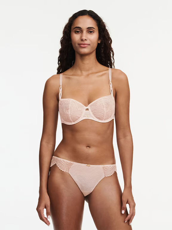 【CHANTELLE】新作ブラ★フルカップ★MYSTIC DREAM Mystic Dream Lace Unlined Demi Bra Taffeta Pink