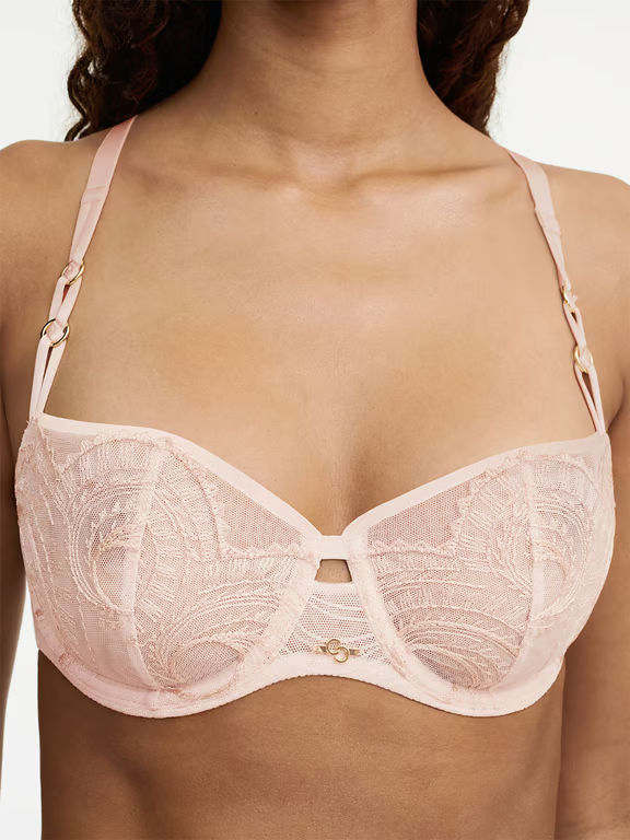 【CHANTELLE】新作ブラ★ハーフカップ★MYSTIC DREAM Mystic Dream Lace Unlined Demi Bra Taffeta Pink