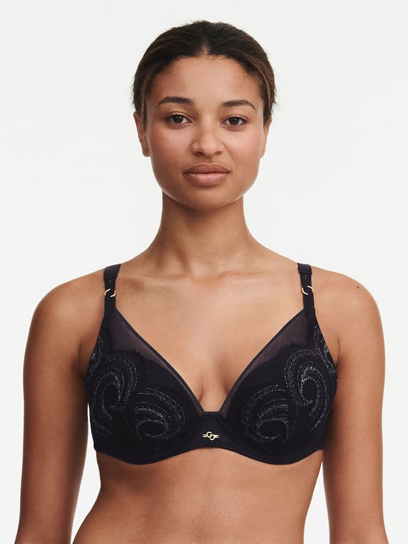 Chantelle | Mystic Dream - Mystic Dream Lace Plunge Contour Bra Black Lurex - 1