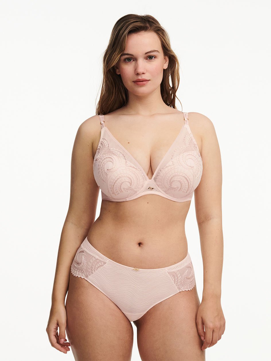 Mystic Dream Lace Plunge Contour Bra Taffeta Pink