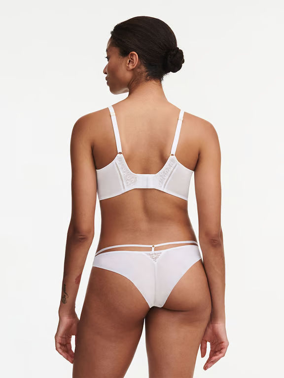 Monogram Plunge Unlined Bra White - 4