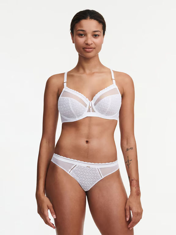 Monogram Plunge Unlined Bra White - 3