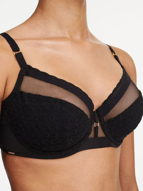 Monogram Plunge Unlined Bra Black - 2