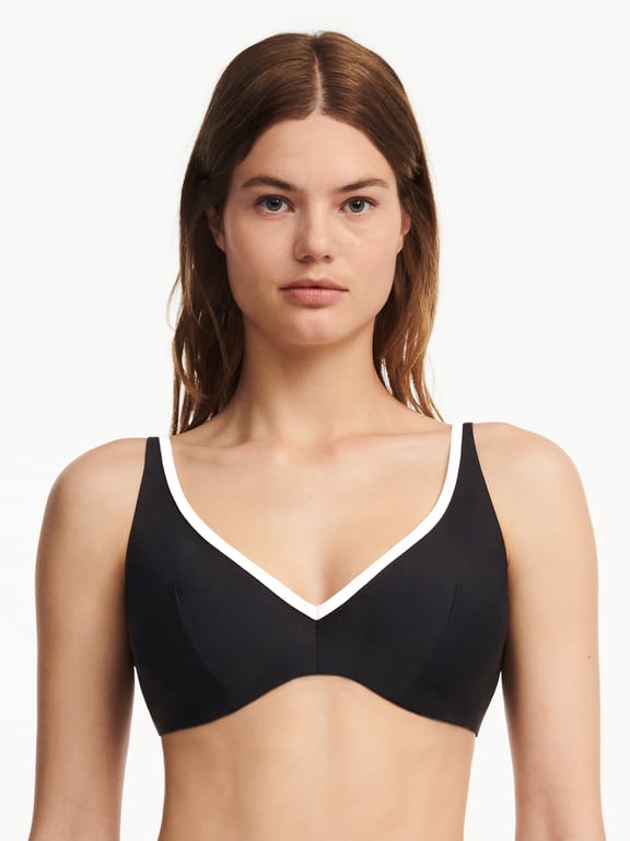 Authentic Plunge Swim Top Black/White - 1