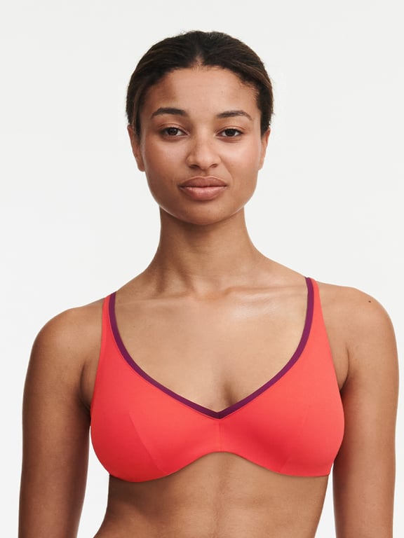 Chantelle | Authentic - Authentic Plunge Swim Top Red/Orange - 1