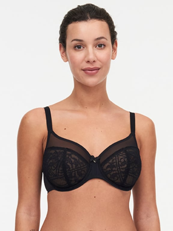 Chantelle 12Q1 Covering Underwired Bra in Leather Black: 34DD