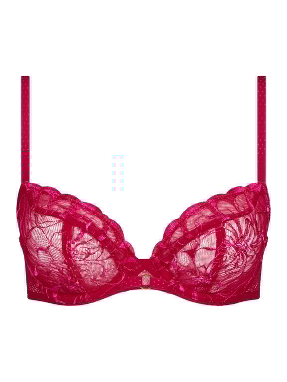 Chantelle | FLEURS - Fleurs Lace Unlined Plunge Bra Candy Apple Shades - 2