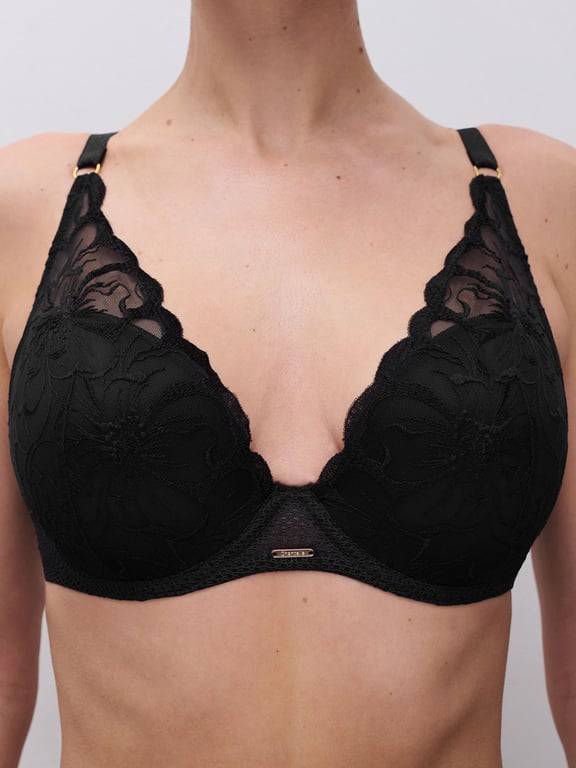 Fleurs Plunging T-Shirt Bra Black - 3