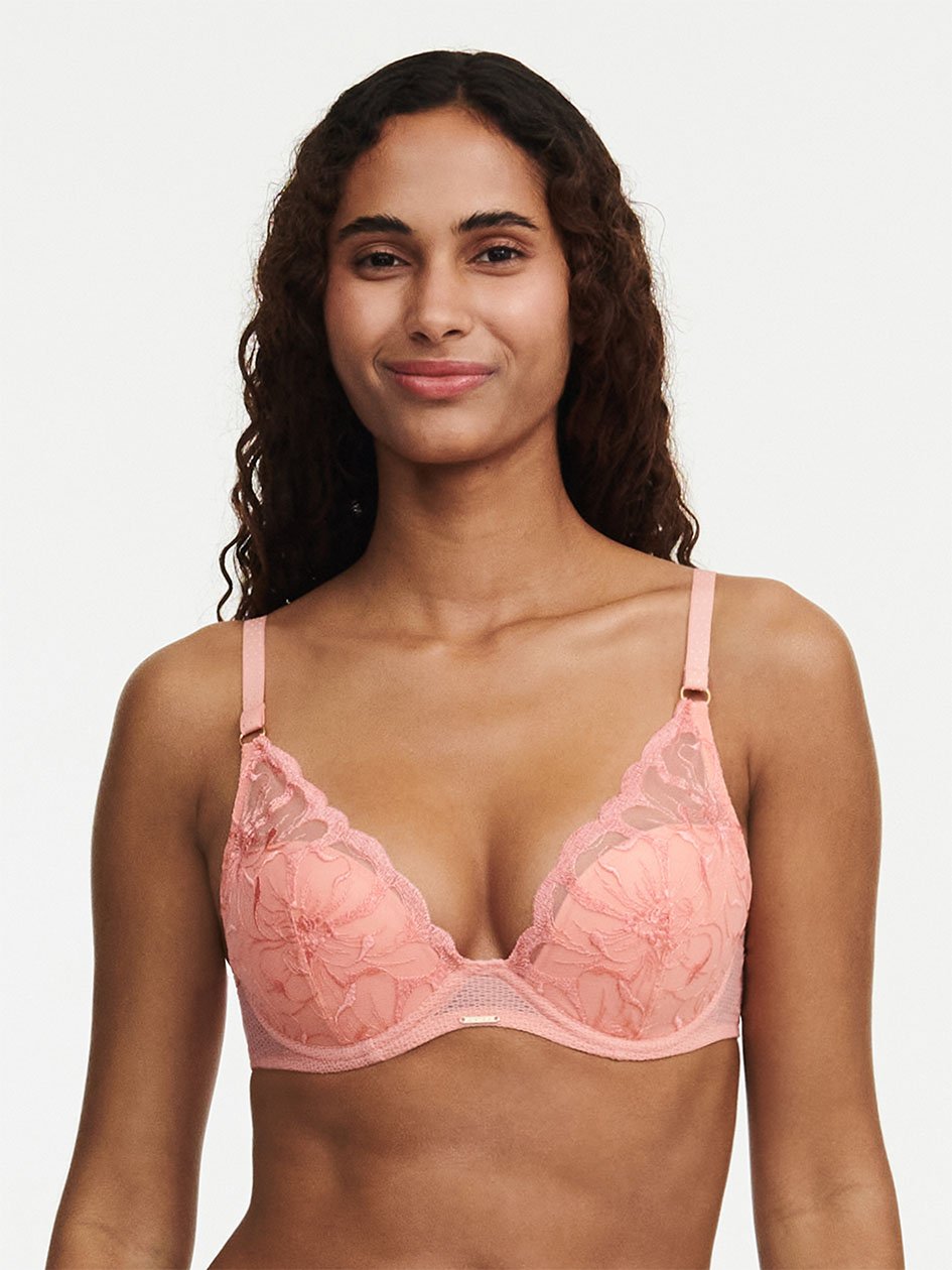 Fleurs Plunging T-Shirt Bra Candlelight Peach