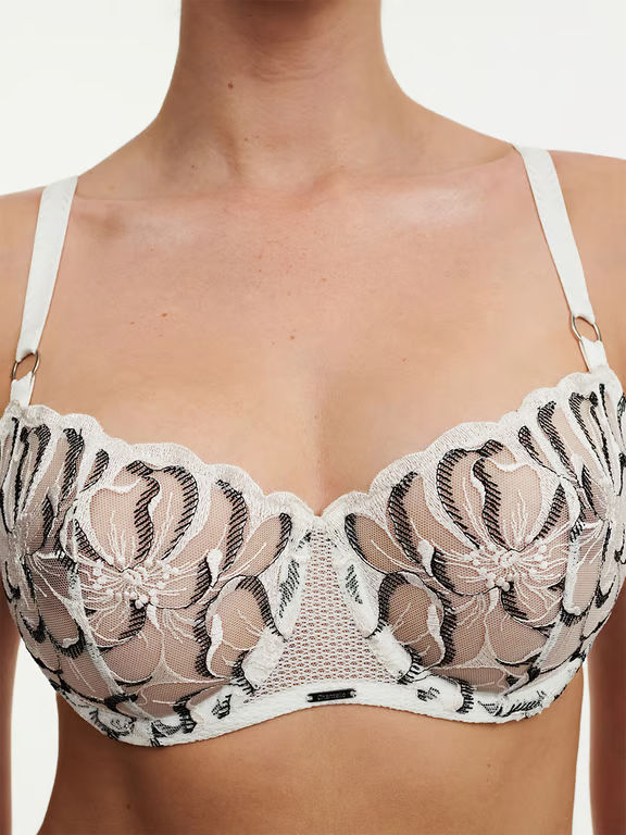 【CHANTELLE】新作ブラ★ハーフカップ★FLEURS Fleurs Demi Bra Milk/Chocolate