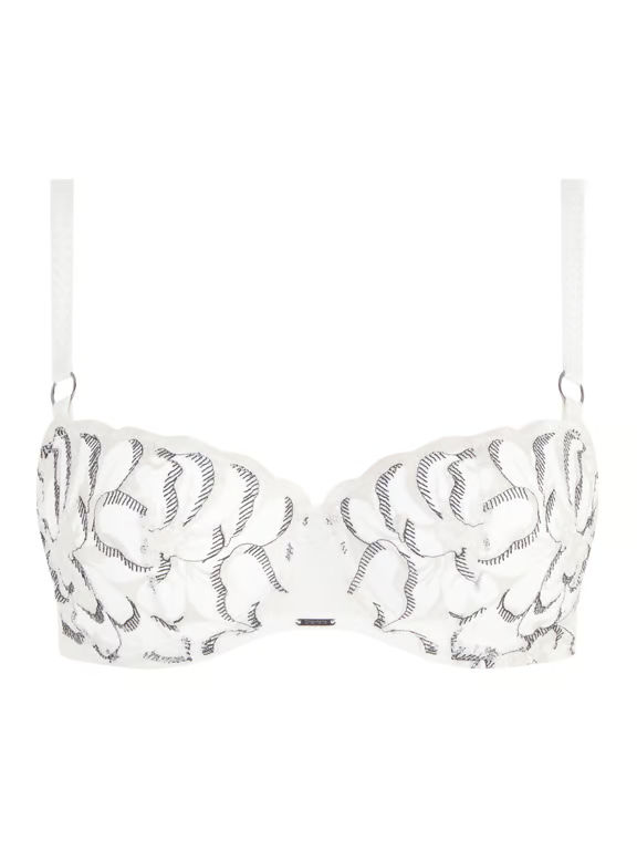 【CHANTELLE】新作ブラ★ハーフカップ★FLEURS Fleurs Demi Bra Milk/Chocolate