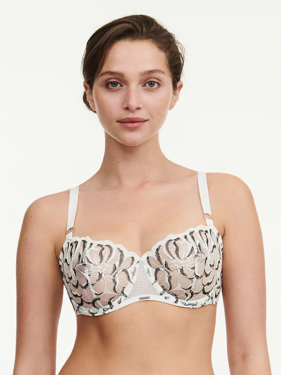 【CHANTELLE】新作ブラ★ハーフカップ★FLEURS Fleurs Demi Bra Milk/Chocolate