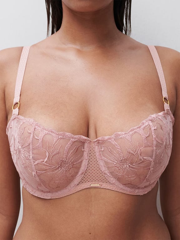 Fleurs Lace Unlined Demi Bra Rose Authentique - 4