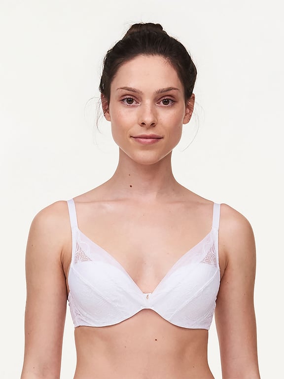 Midnight Flowers Plunge Bra White - 0