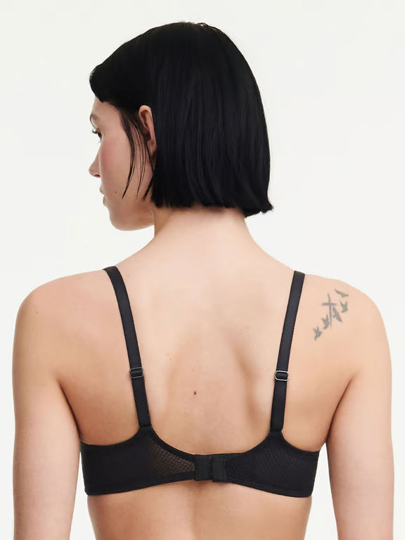 【CHANTELLE】新作ブラ★ハーフカップ★FLEURS Fleurs Signature Demi Bra Faux Leather Black